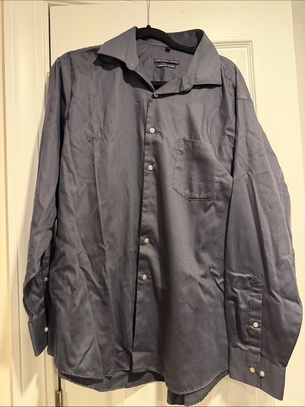 Geoffrey Beene Dark Navy Long-Sleeve Dress Shirt